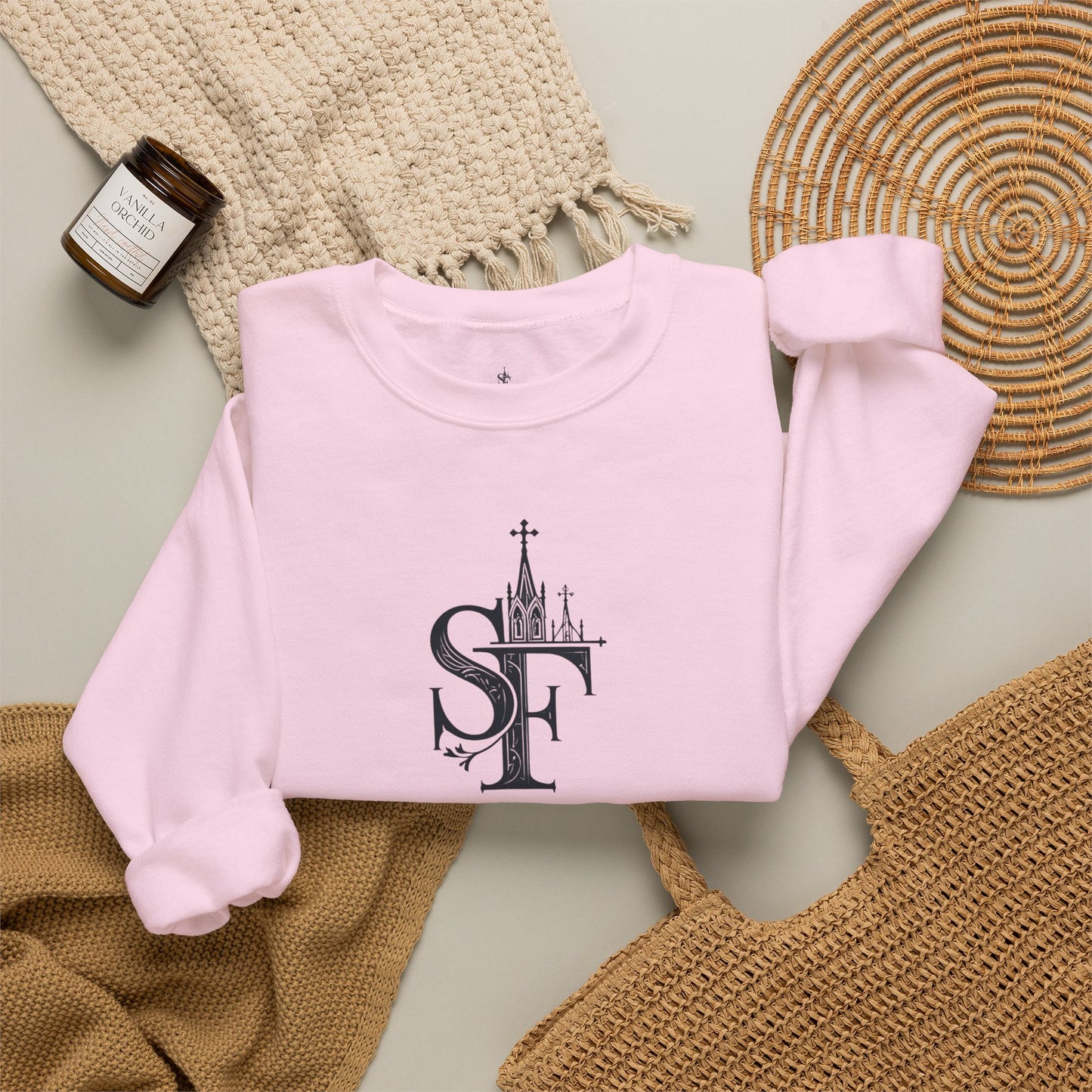 Dark Sweatshirt with SF Graphic - Cozy Essentials