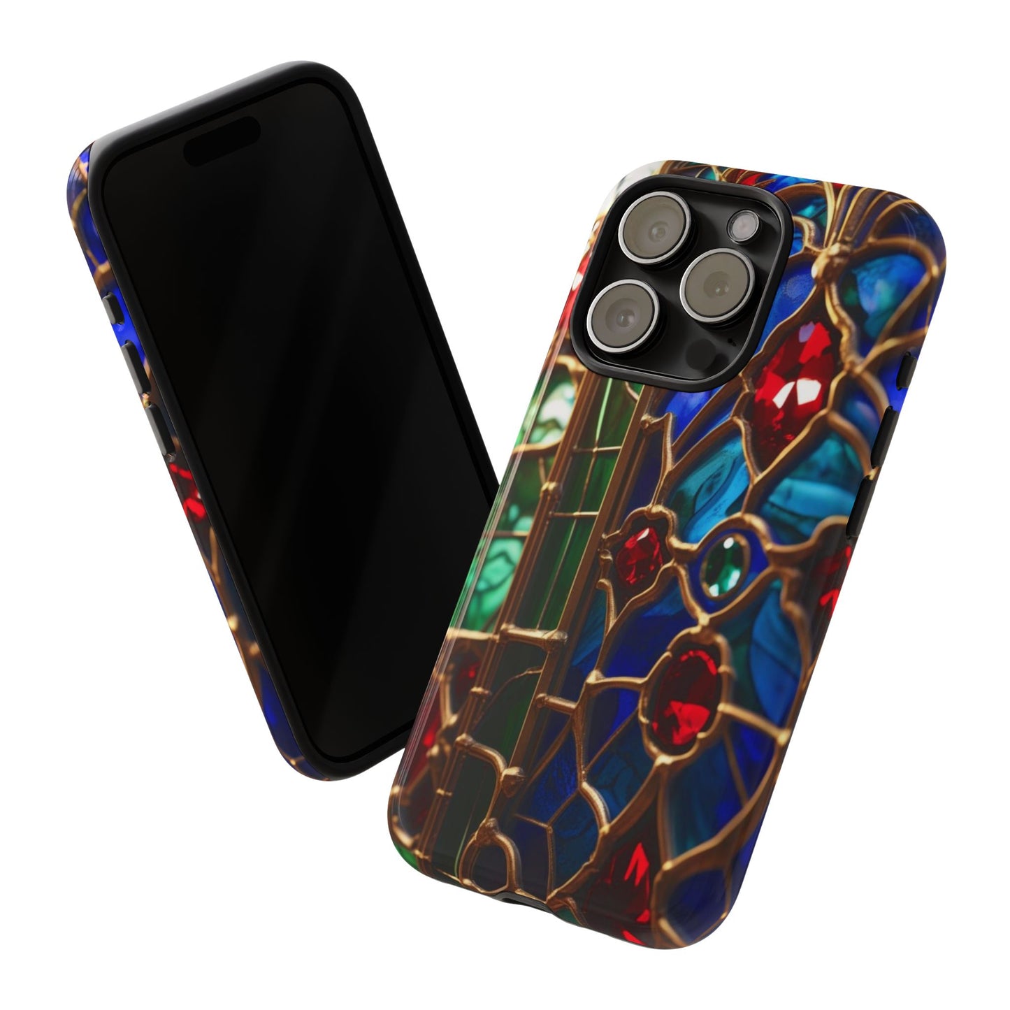 Stained-Glass Protective Phone Case - Jewel Toned Tracery