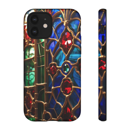 Stained-Glass Protective Phone Case - Jewel Toned Tracery