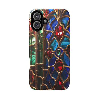 Stained-Glass Protective Phone Case - Jewel Toned Tracery