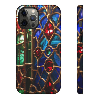 Stained-Glass Protective Phone Case - Jewel Toned Tracery