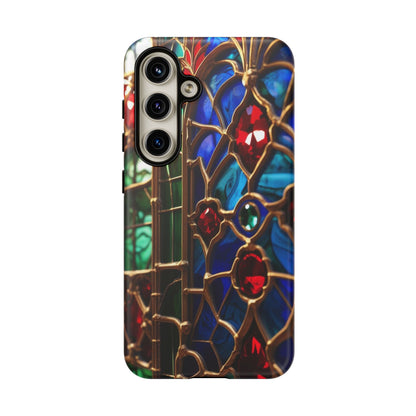 Stained-Glass Protective Phone Case - Jewel Toned Tracery