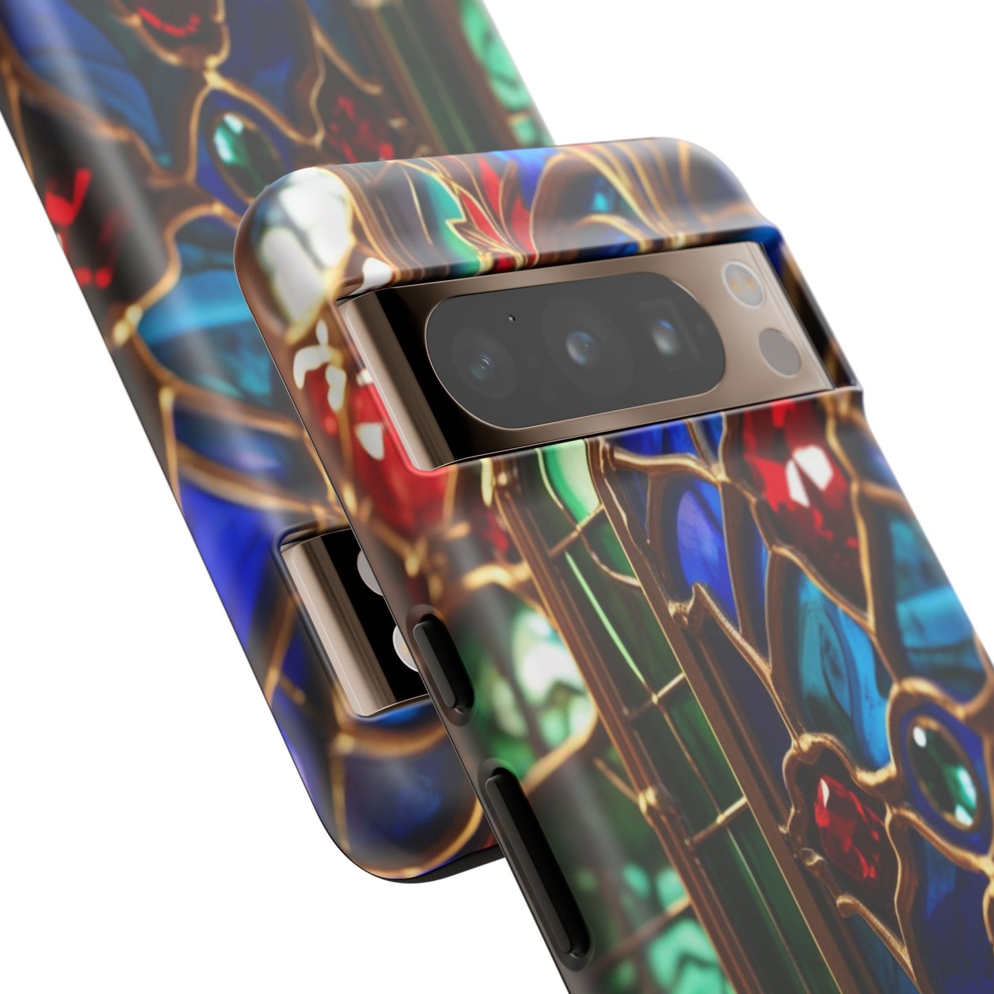 Stained-Glass Protective Phone Case - Jewel Toned Tracery