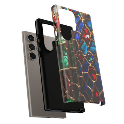 Stained-Glass Protective Phone Case - Jewel Toned Tracery