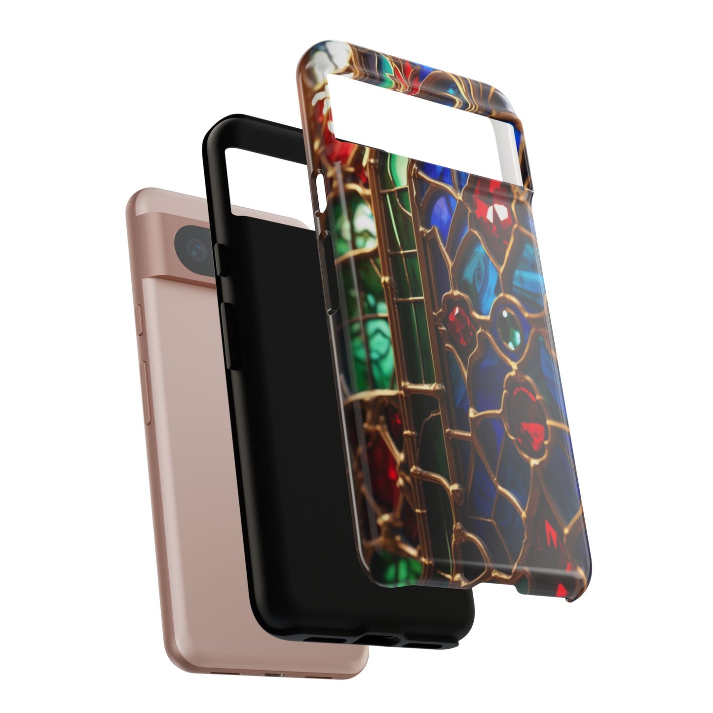 Stained-Glass Protective Phone Case - Jewel Toned Tracery