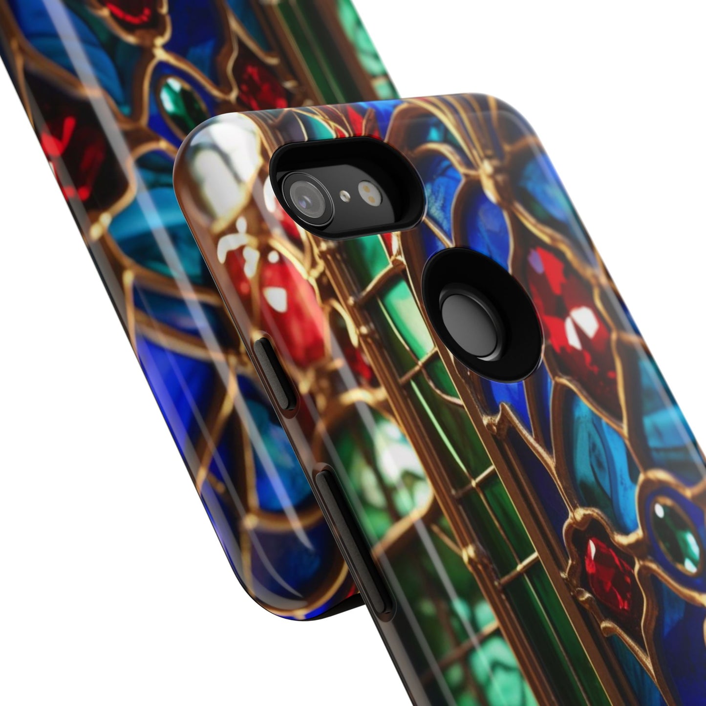 Stained-Glass Protective Phone Case - Jewel Toned Tracery