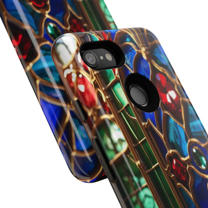 Stained-Glass Protective Phone Case - Jewel Toned Tracery