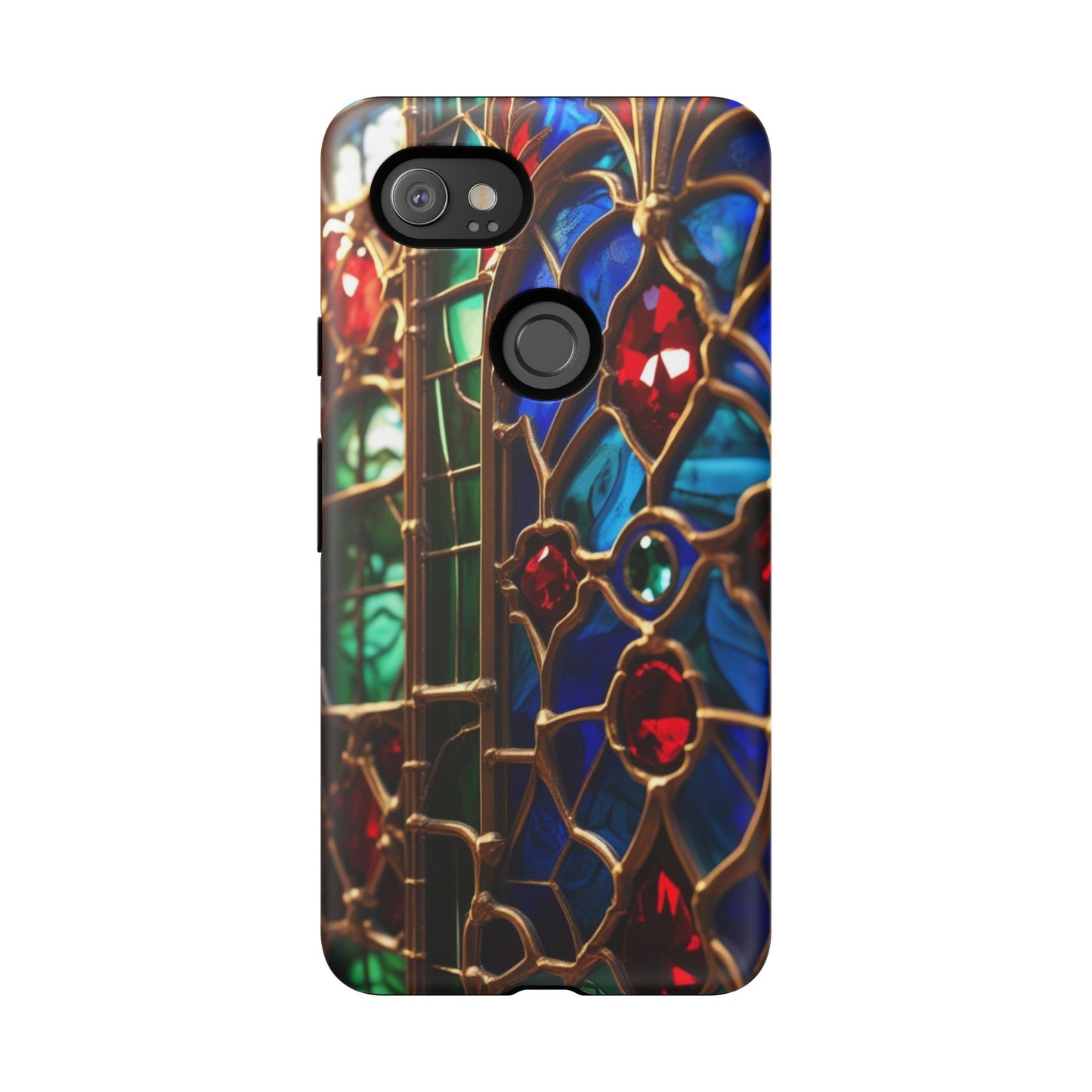 Stained-Glass Protective Phone Case - Jewel Toned Tracery