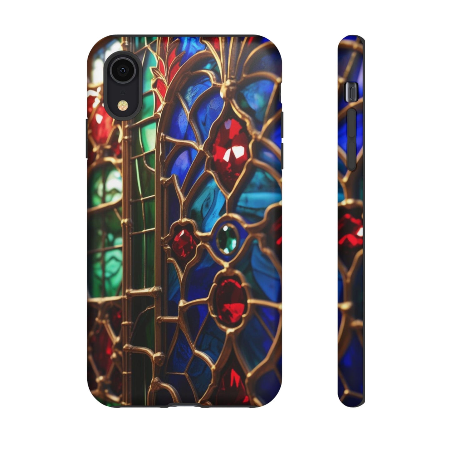 Stained-Glass Protective Phone Case - Jewel Toned Tracery