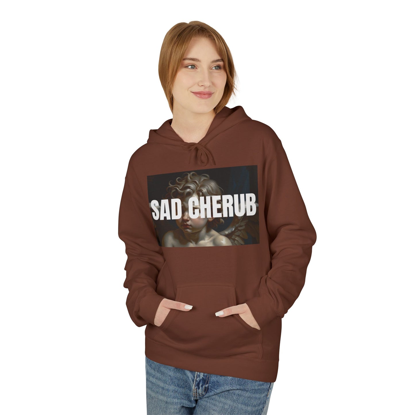 Sad Cherub Fleece Hoodie - Cozy Essentials