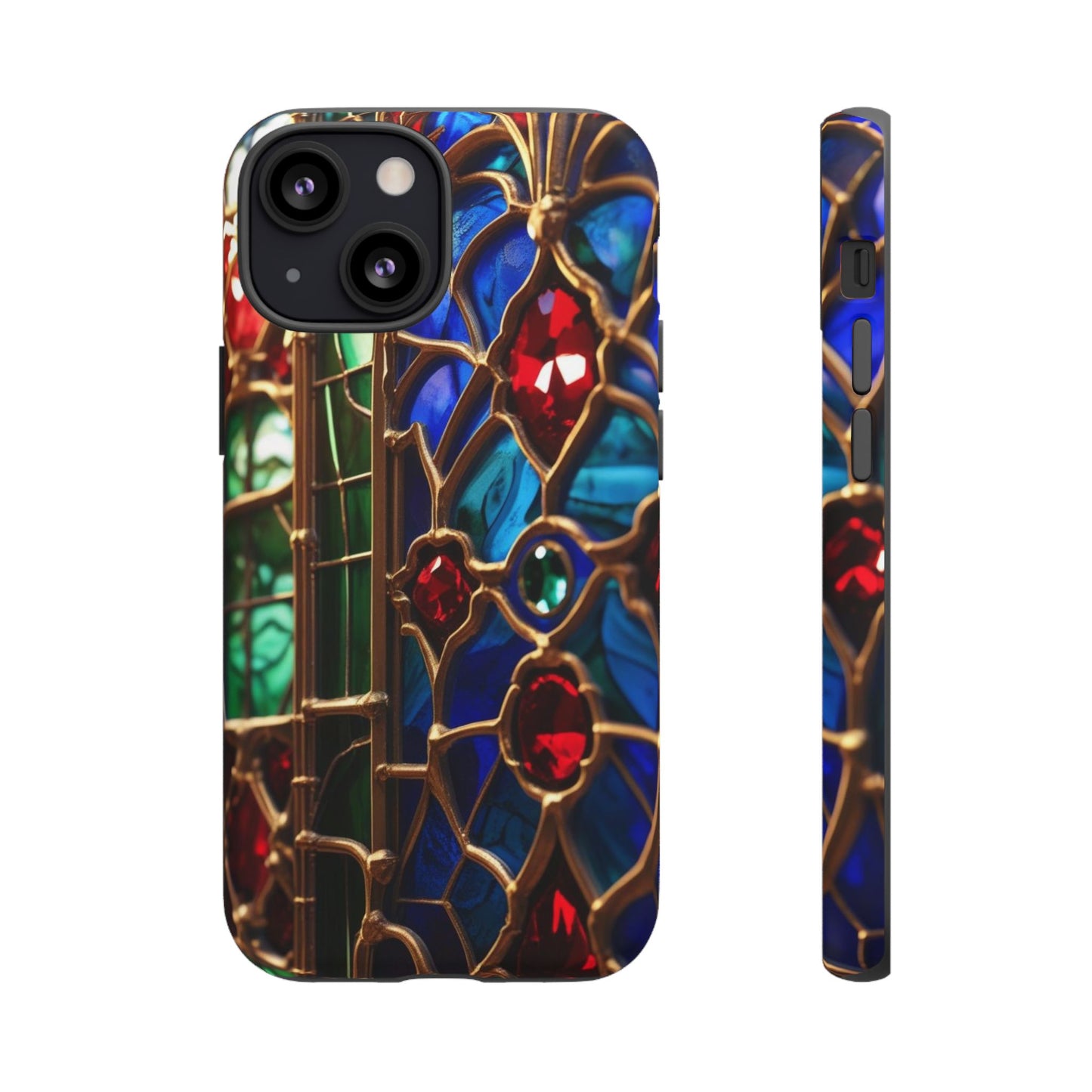 Stained-Glass Protective Phone Case - Jewel Toned Tracery