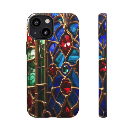 Stained-Glass Protective Phone Case - Jewel Toned Tracery