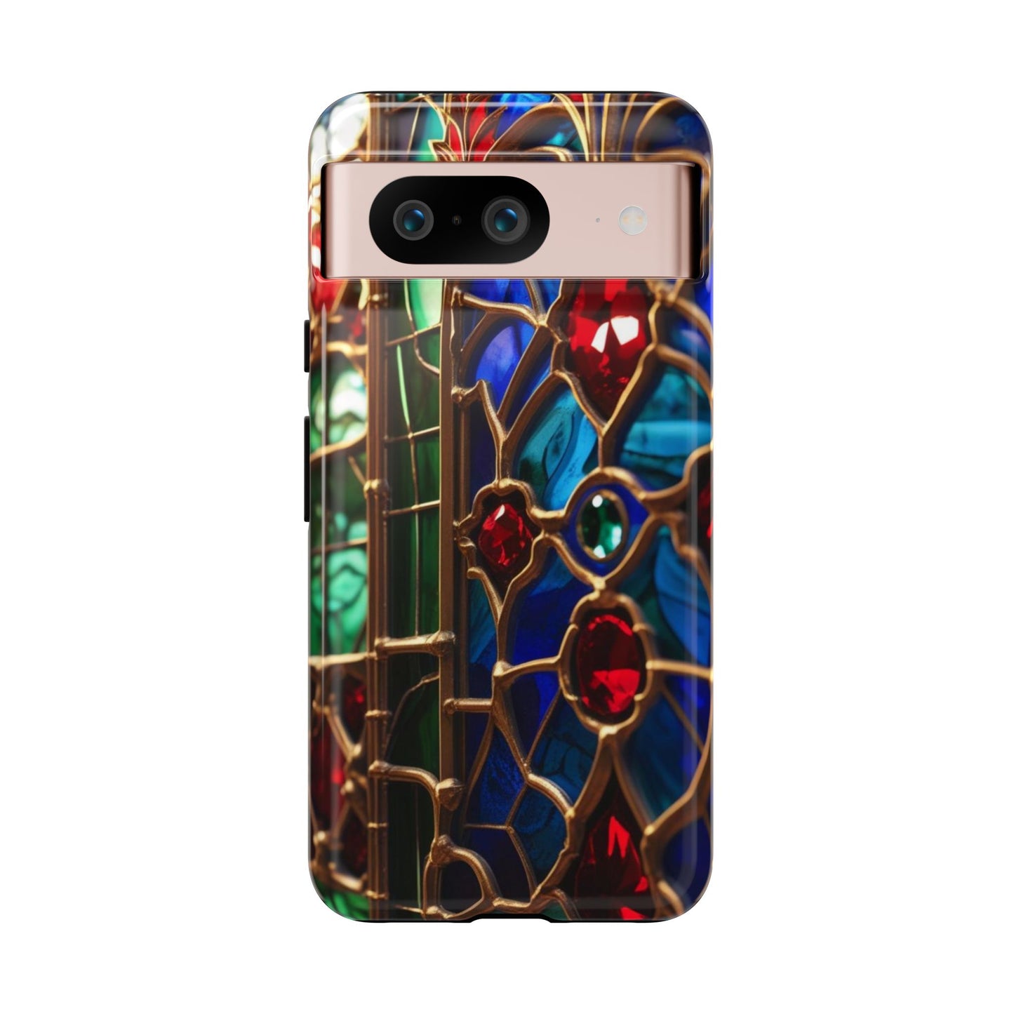 Stained-Glass Protective Phone Case - Jewel Toned Tracery