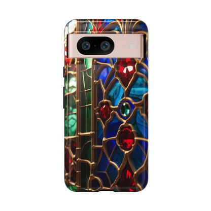Stained-Glass Protective Phone Case - Jewel Toned Tracery