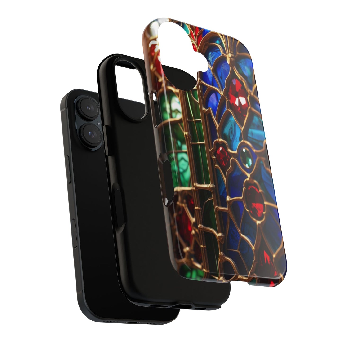Stained-Glass Protective Phone Case - Jewel Toned Tracery