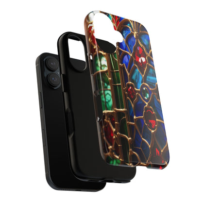 Stained-Glass Protective Phone Case - Jewel Toned Tracery