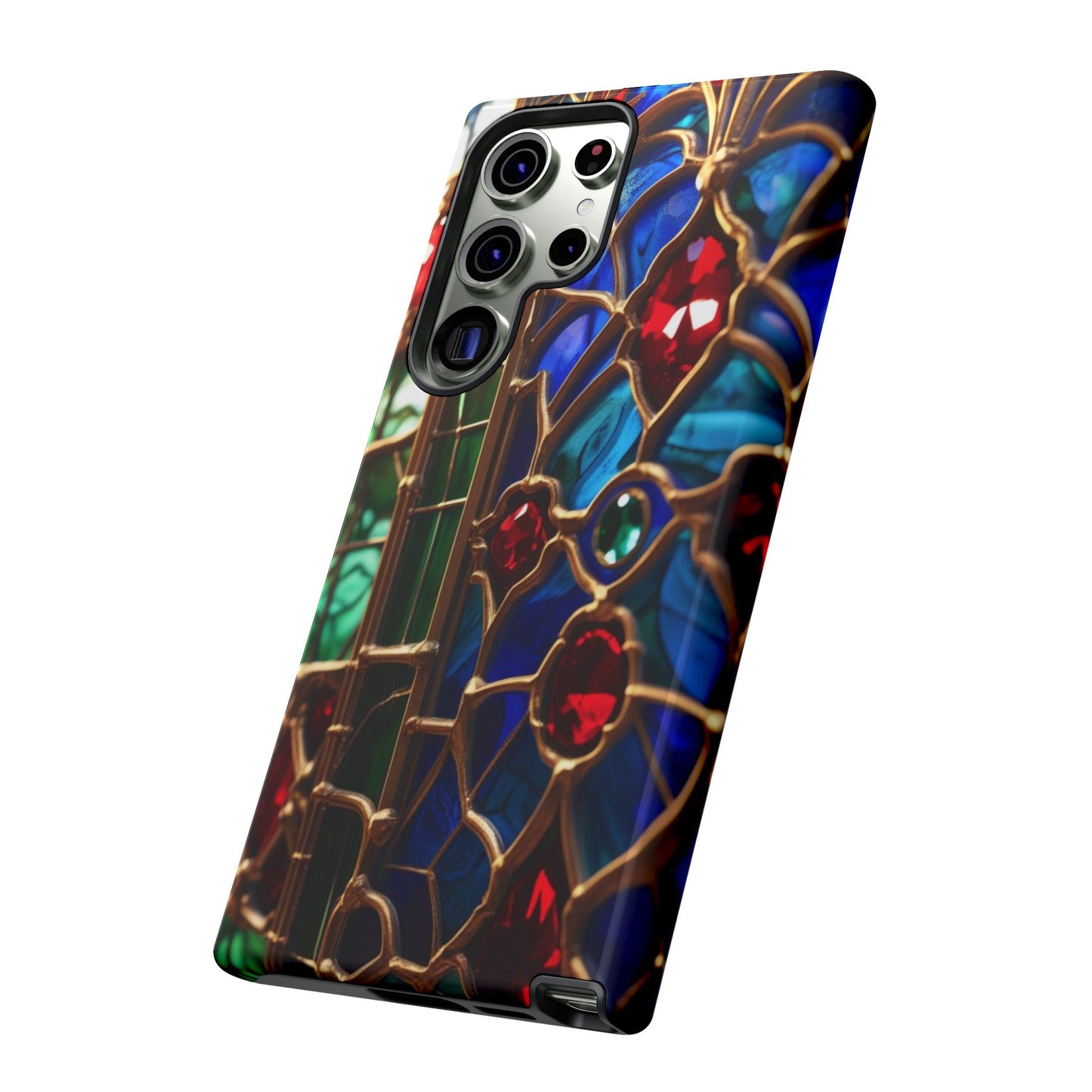 Stained-Glass Protective Phone Case - Jewel Toned Tracery