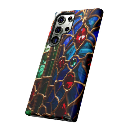 Stained-Glass Protective Phone Case - Jewel Toned Tracery