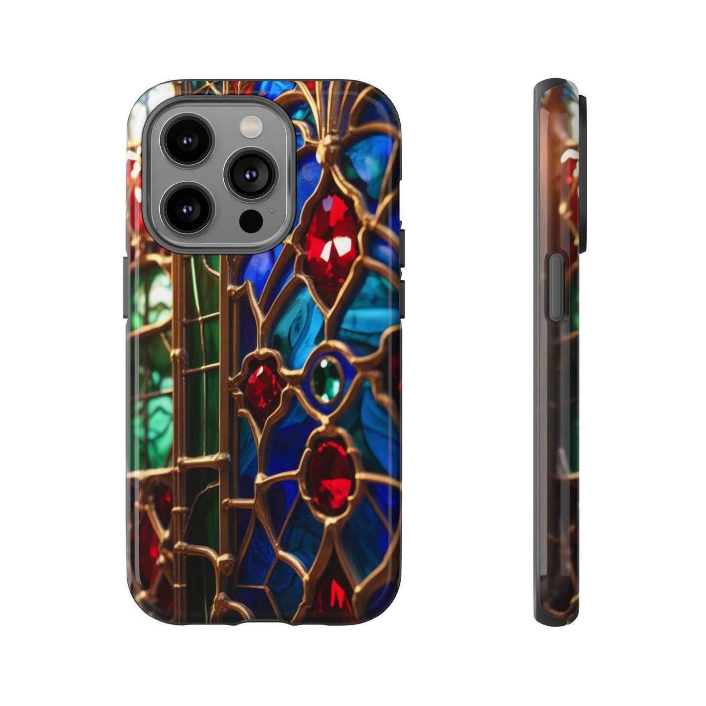 Stained-Glass Protective Phone Case - Jewel Toned Tracery