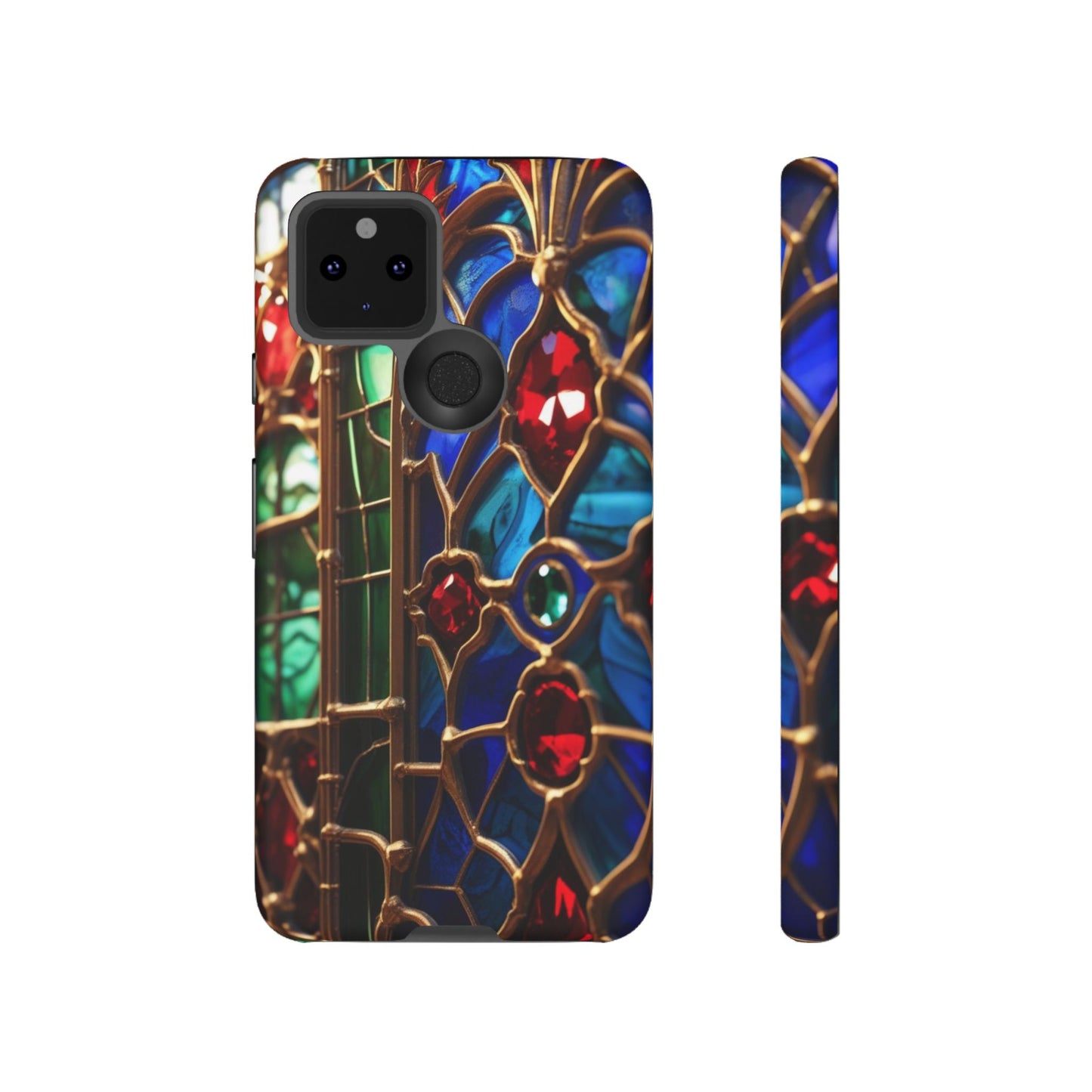 Stained-Glass Protective Phone Case - Jewel Toned Tracery