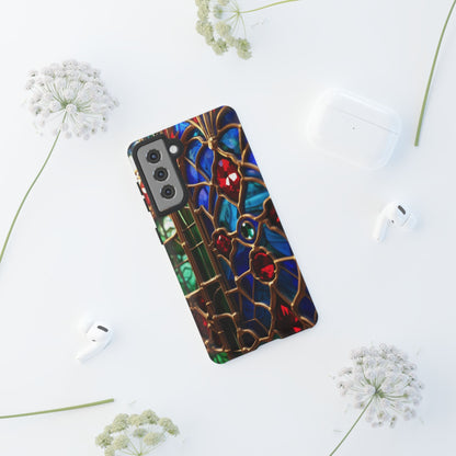 Stained-Glass Protective Phone Case - Jewel Toned Tracery