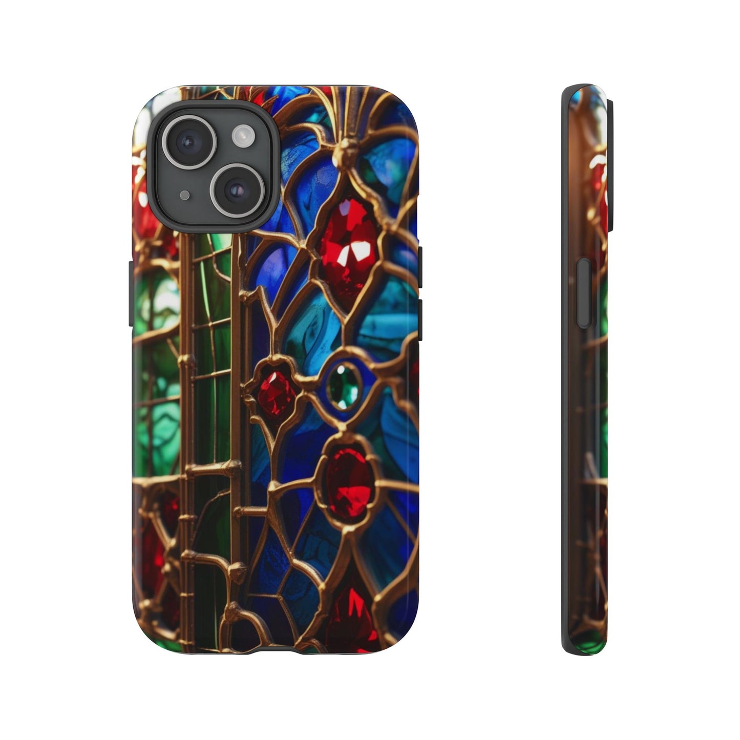 Stained-Glass Protective Phone Case - Jewel Toned Tracery