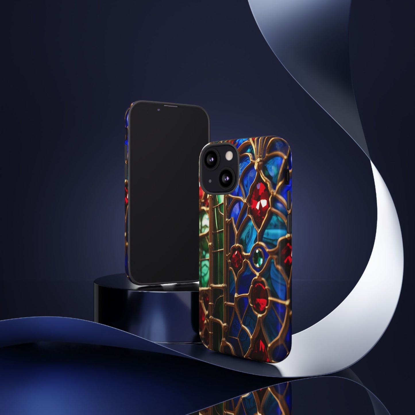 Stained-Glass Protective Phone Case - Jewel Toned Tracery
