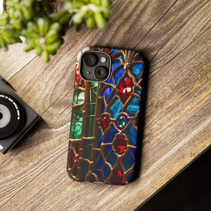 Stained-Glass Protective Phone Case - Jewel Toned Tracery