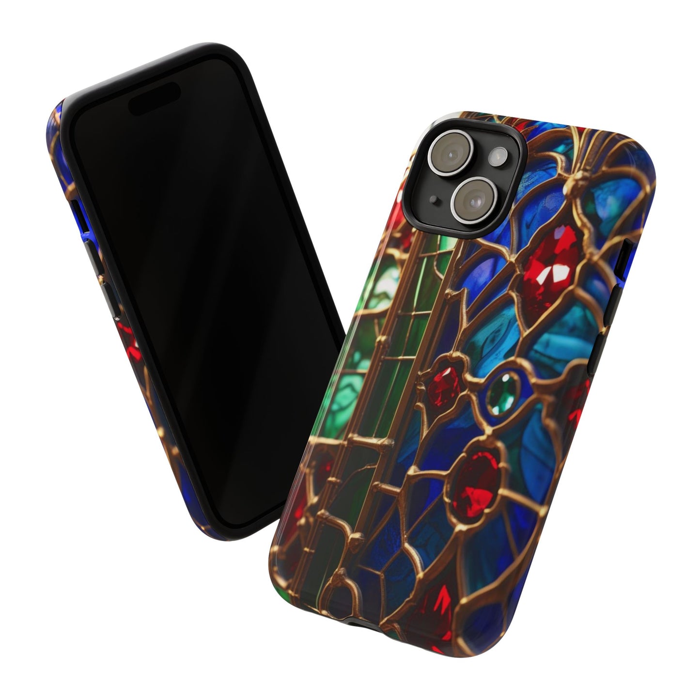 Stained-Glass Protective Phone Case - Jewel Toned Tracery