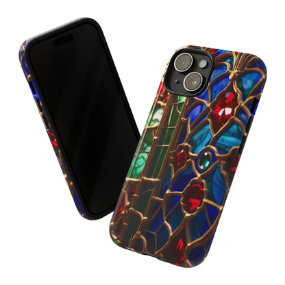 Stained-Glass Protective Phone Case - Jewel Toned Tracery