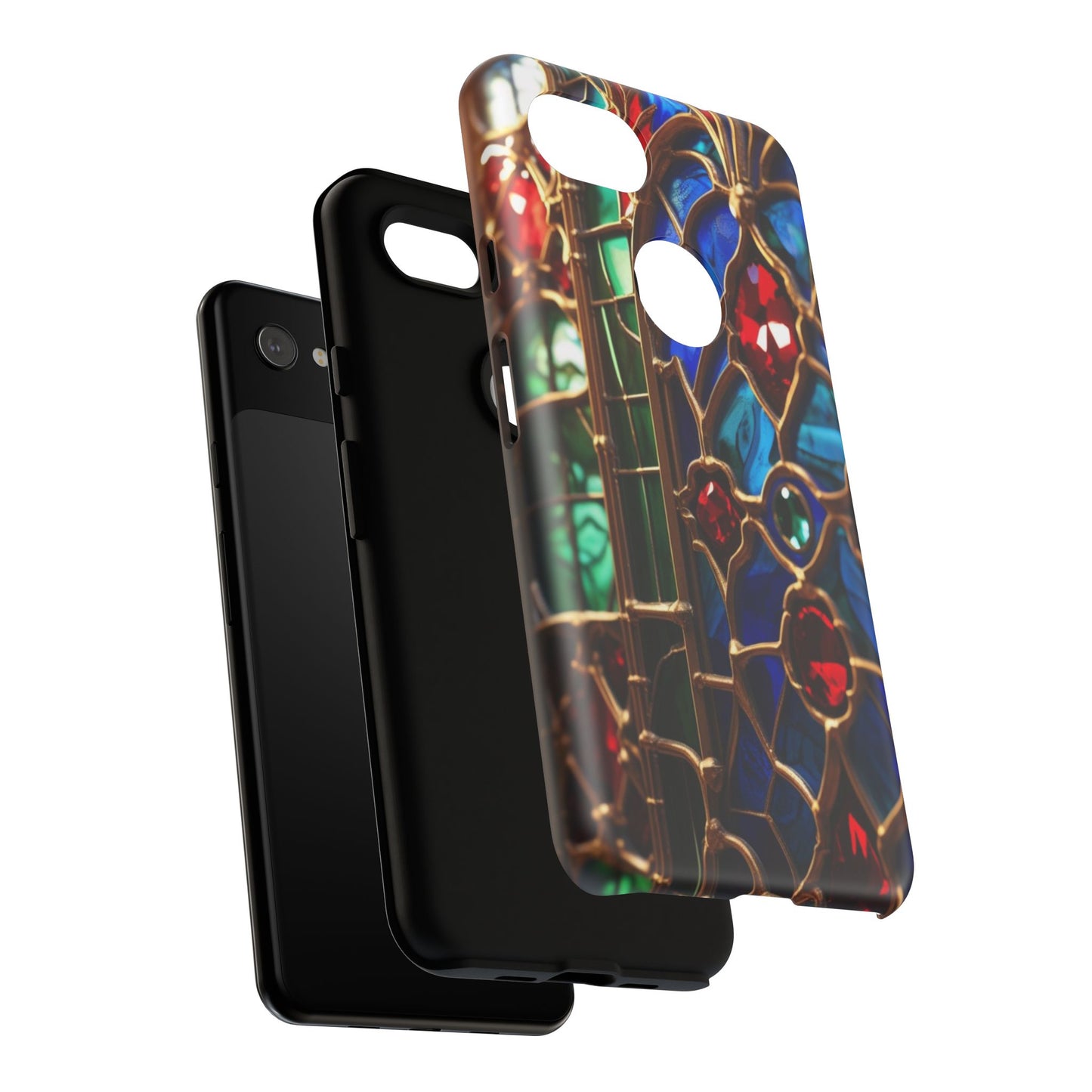 Stained-Glass Protective Phone Case - Jewel Toned Tracery