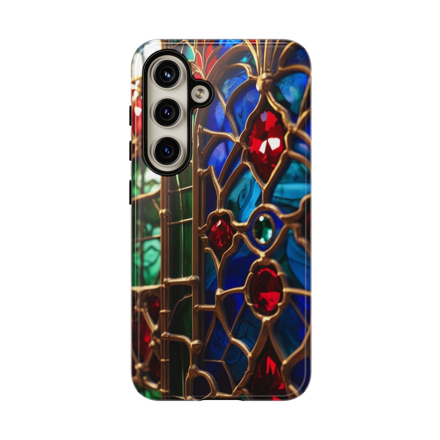 Stained-Glass Protective Phone Case - Jewel Toned Tracery
