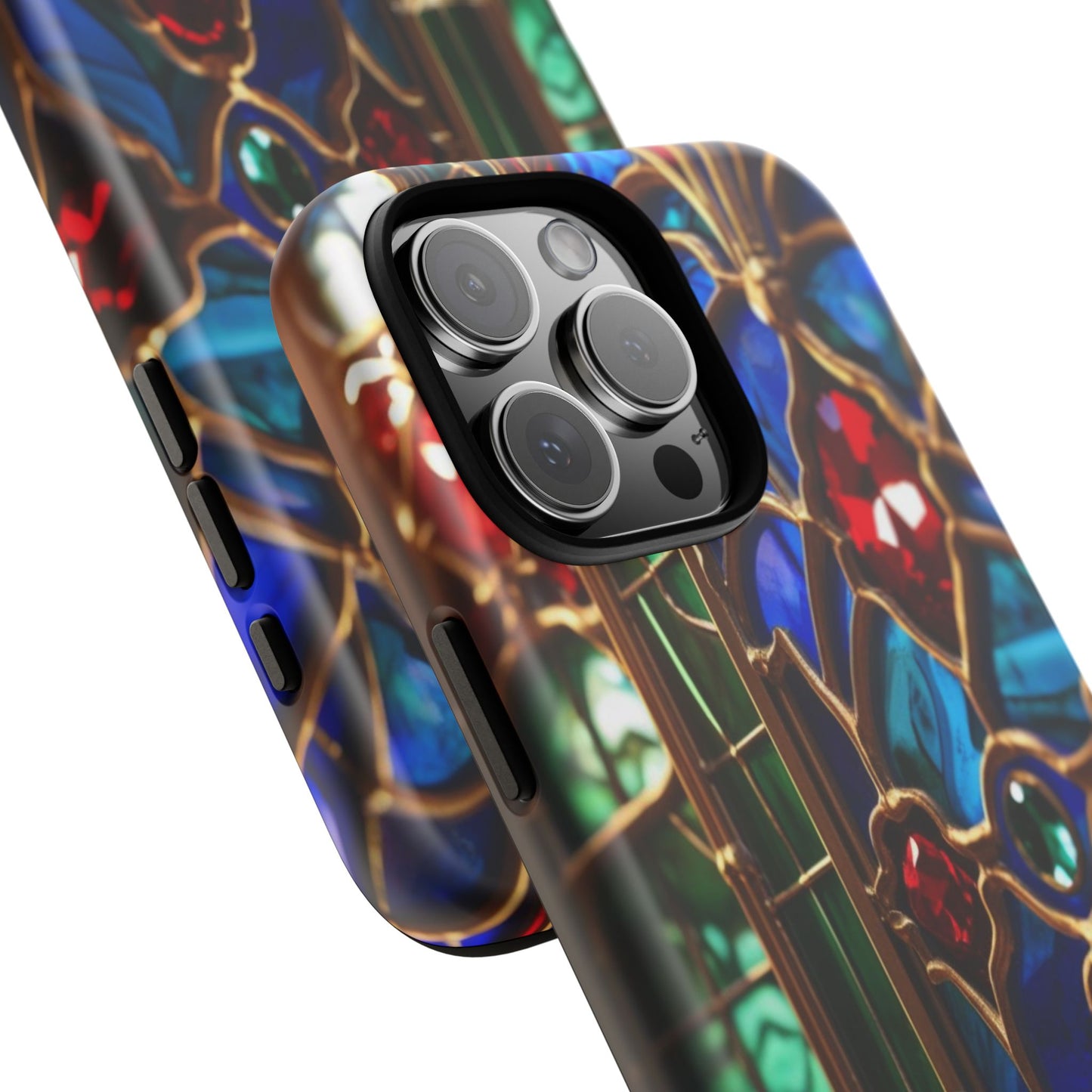 Stained-Glass Protective Phone Case - Jewel Toned Tracery