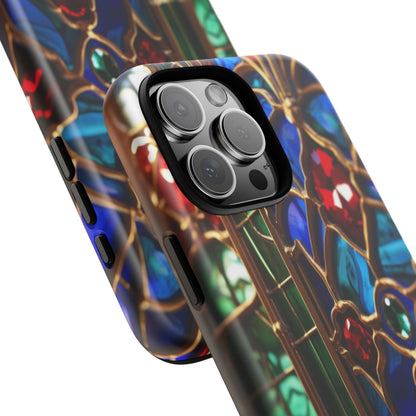 Stained-Glass Protective Phone Case - Jewel Toned Tracery