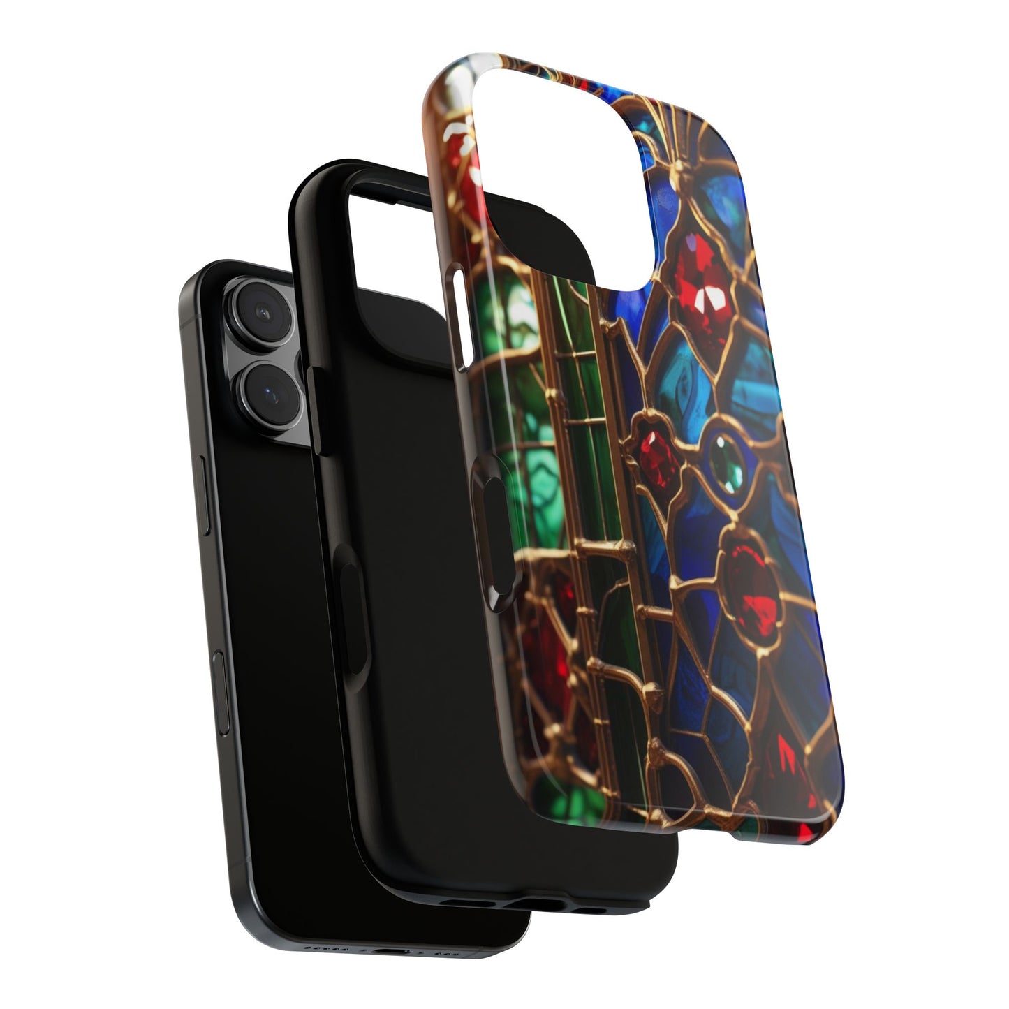 Stained-Glass Protective Phone Case - Jewel Toned Tracery