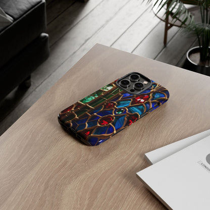 Stained-Glass Protective Phone Case - Jewel Toned Tracery