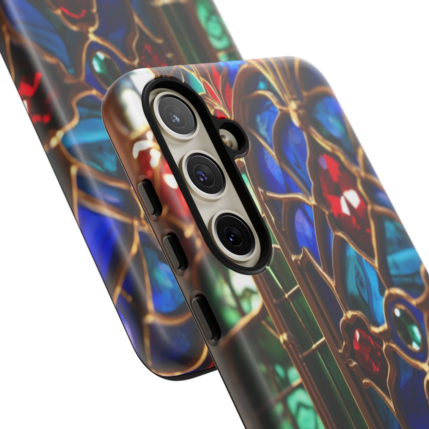Stained-Glass Protective Phone Case - Jewel Toned Tracery