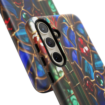 Stained-Glass Protective Phone Case - Jewel Toned Tracery