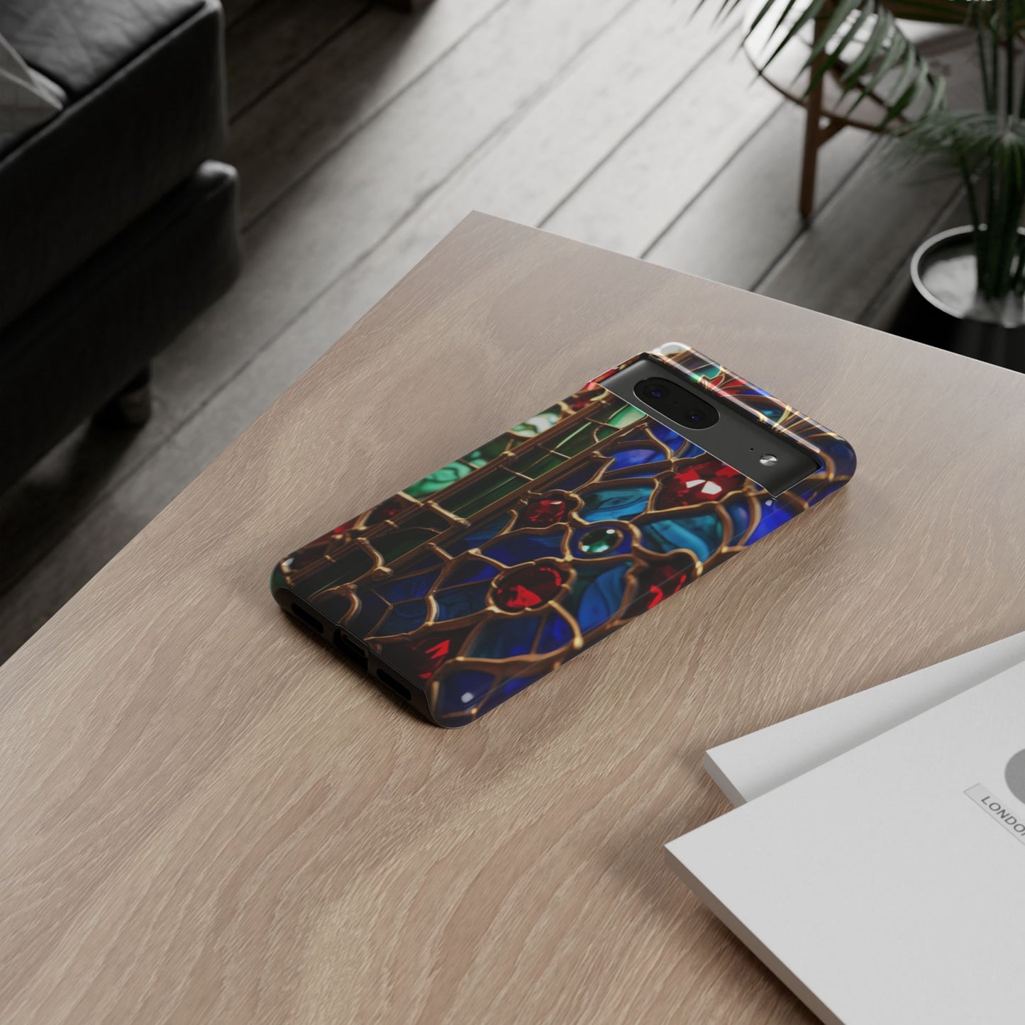 Stained-Glass Protective Phone Case - Jewel Toned Tracery