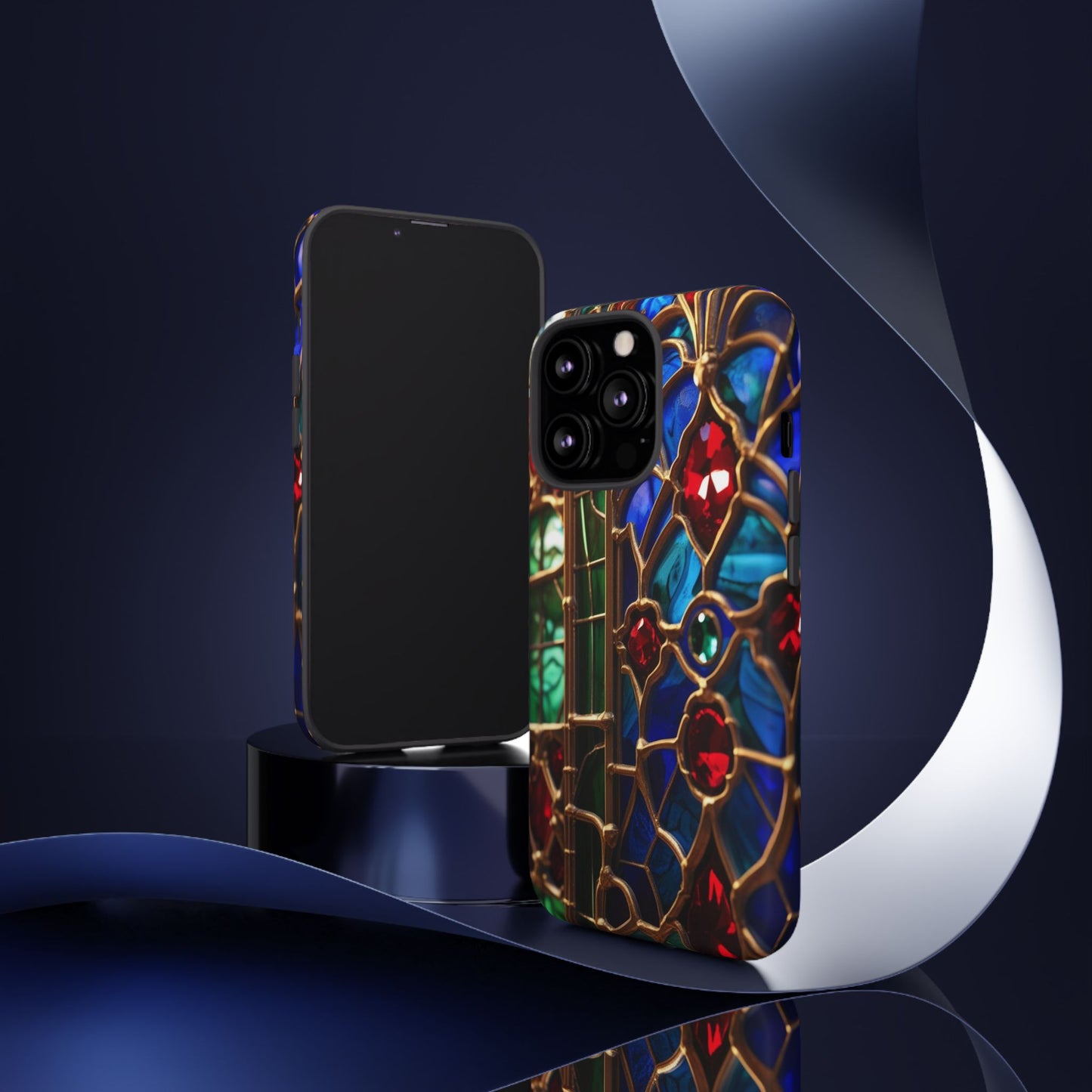 Stained-Glass Protective Phone Case - Jewel Toned Tracery