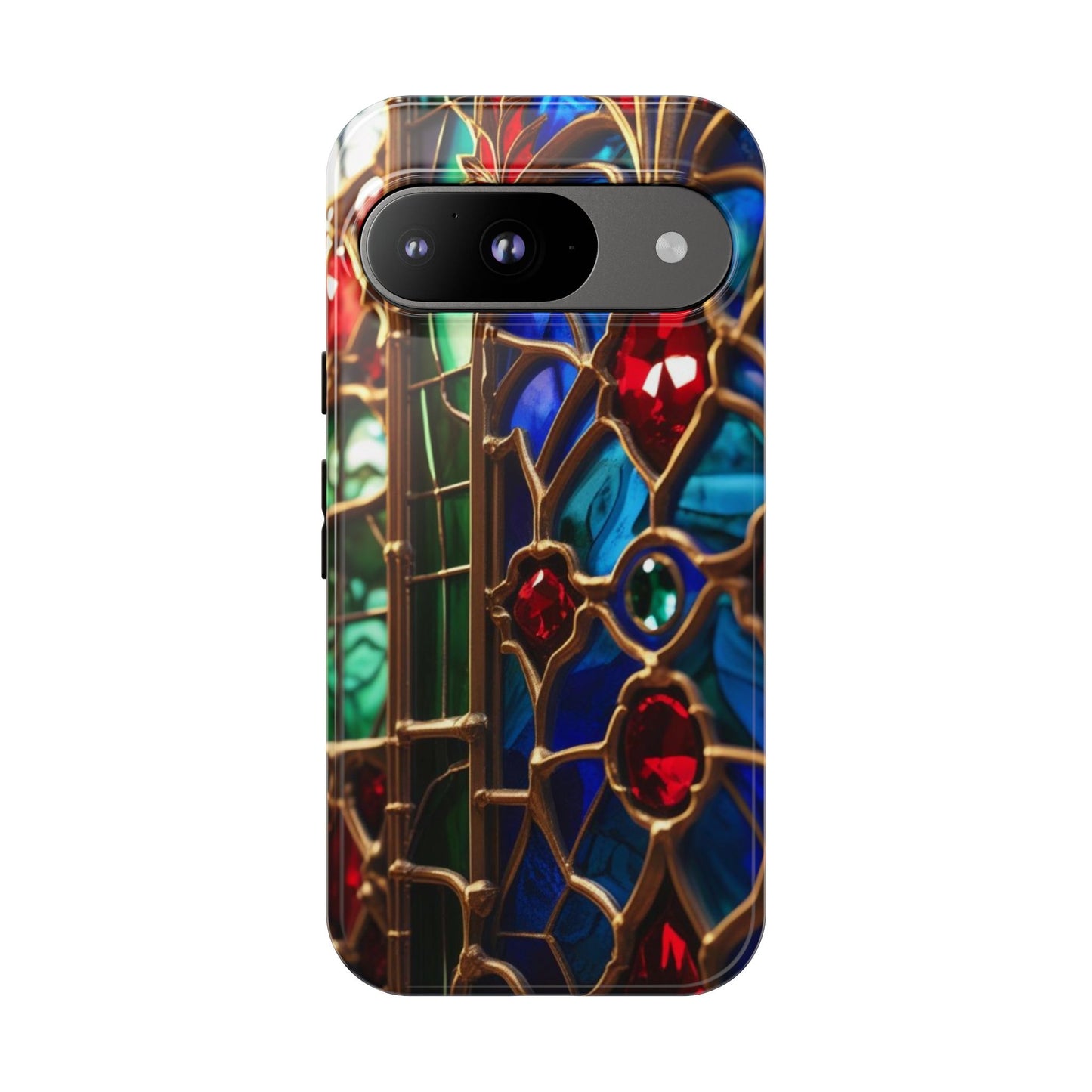 Stained-Glass Protective Phone Case - Jewel Toned Tracery