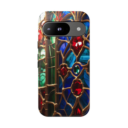 Stained-Glass Protective Phone Case - Jewel Toned Tracery