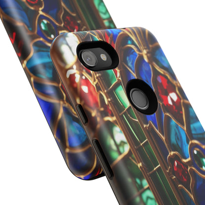 Stained-Glass Protective Phone Case - Jewel Toned Tracery