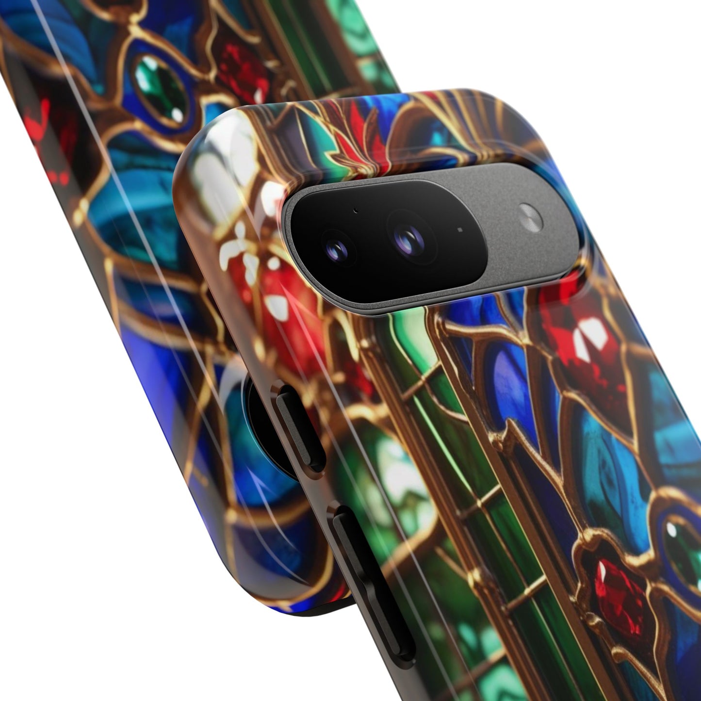 Stained-Glass Protective Phone Case - Jewel Toned Tracery