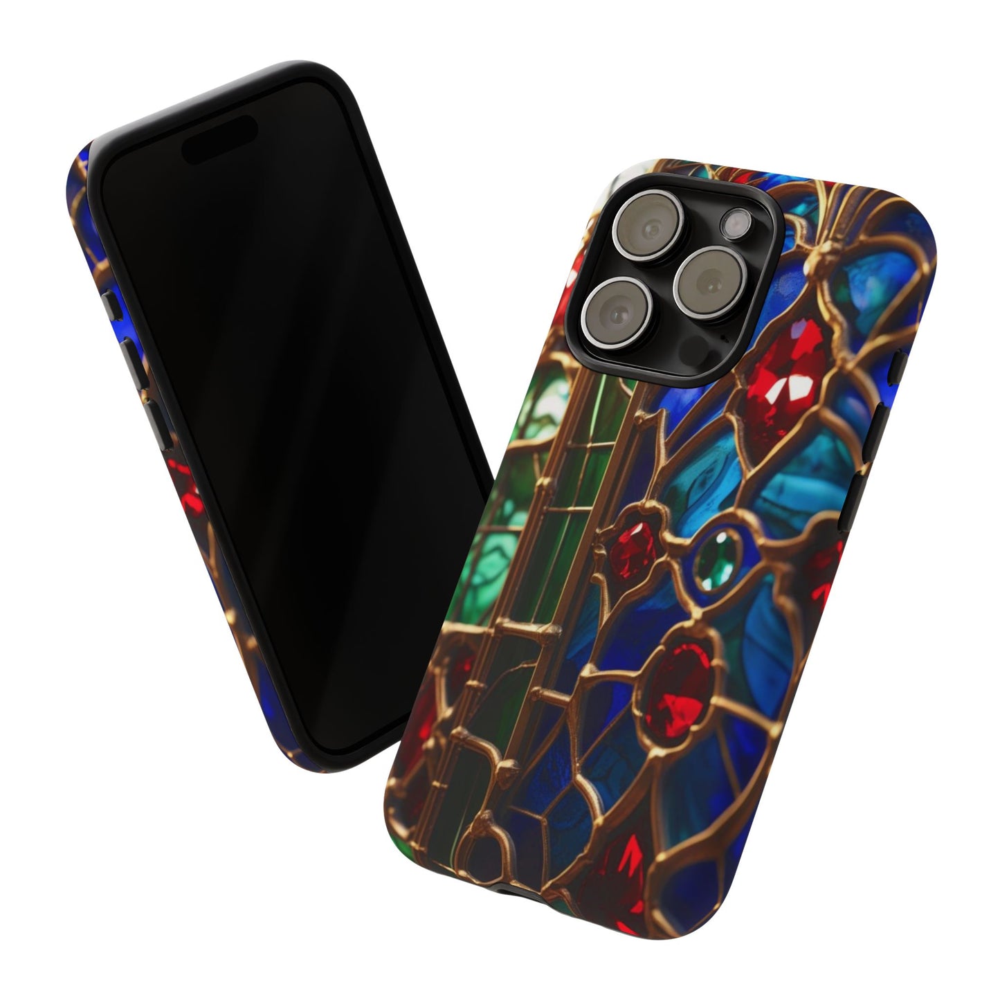 Stained-Glass Protective Phone Case - Jewel Toned Tracery