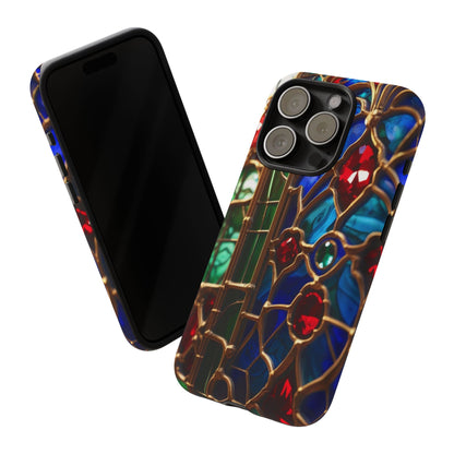 Stained-Glass Protective Phone Case - Jewel Toned Tracery