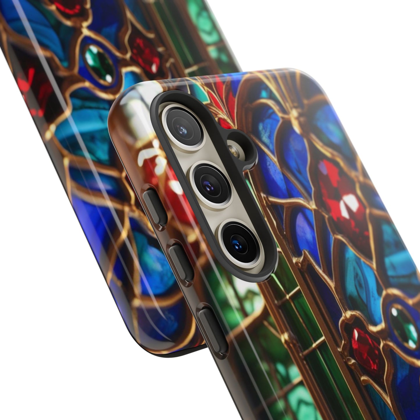 Stained-Glass Protective Phone Case - Jewel Toned Tracery