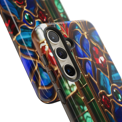 Stained-Glass Protective Phone Case - Jewel Toned Tracery