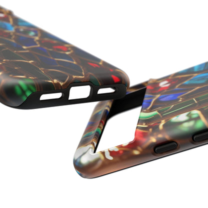 Stained-Glass Protective Phone Case - Jewel Toned Tracery