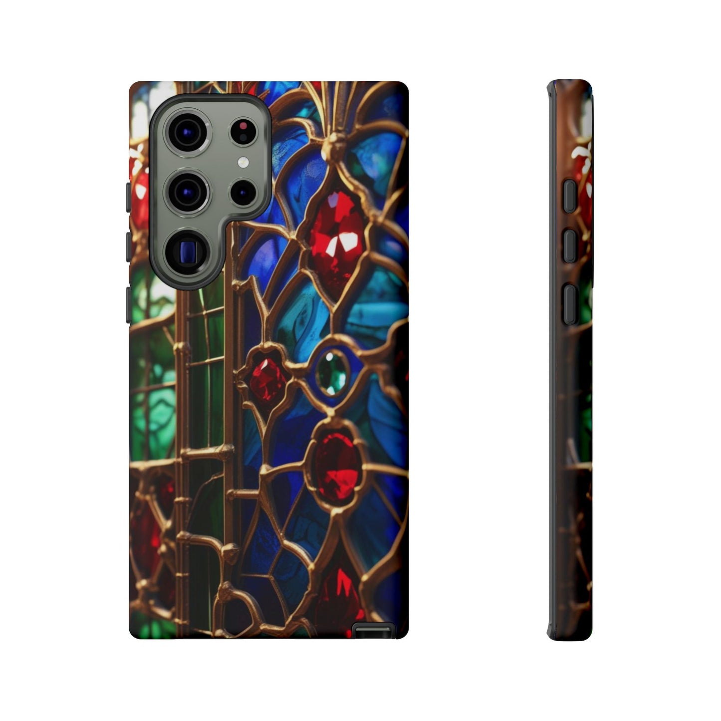 Stained-Glass Protective Phone Case - Jewel Toned Tracery